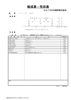 組成表・性状表 - 大日本塗料株式会社