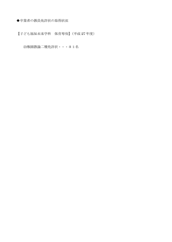 卒業者の教員免許状の取得状況 【子ども福祉未来学科 保育専攻】（平成