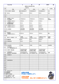 年間生活目標 「声を出して挨拶をしよう」 12月生活目標 「今年を反省し