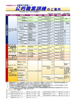 公的職業訓練のご案内