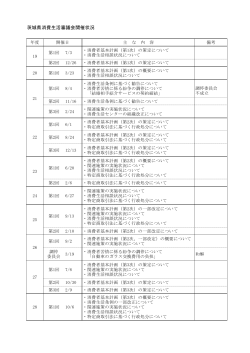 茨城県消費生活審議会開催状況（PDF：40KB）