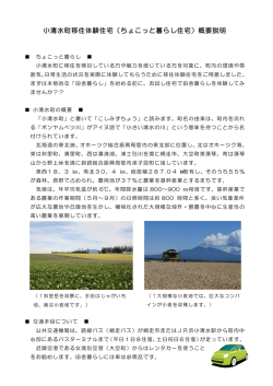 小清水町移住体験住宅（ちょこっと暮らし住宅）概要説明