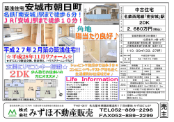 中古住宅 2DK 2，680万円（税込）