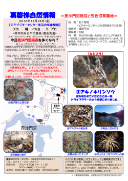 裏磐梯自然情報 ＝毘沙門沼周辺と五色沼東園地＝