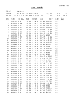 レース成績表