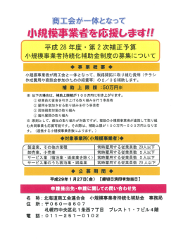 持続化補助金チラシ - 全国商工会連合会
