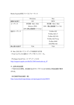 Media Express対応ファイルフォーマット