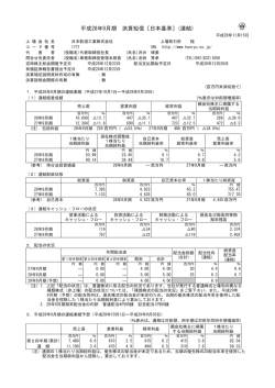 平成28年9月期 決算短信