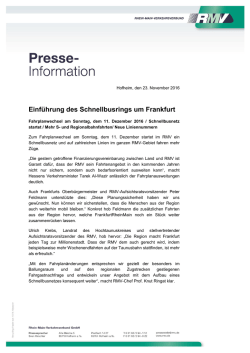Einf&uuml;hrung des Schnellbusrings um Frankfurt