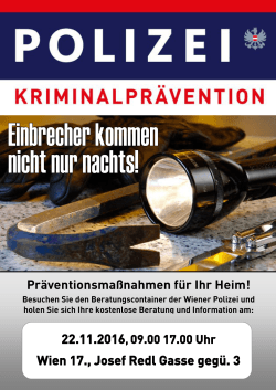 Präventionsmaßnahmen für Ihr Heim! Wien 17
