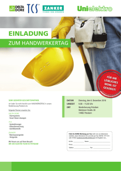 Handwerkertag DELTA DORE, TCS, ZANKER