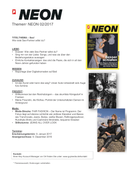 Themenplan NEON Ausgabe 2/17