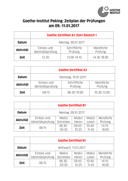 2017年1月9-11日考试时间表 - Goethe