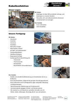 Fertigung - Spezialkabel Schmid GmbH