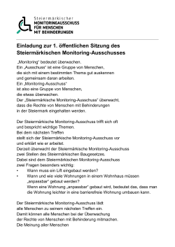 Einladung zur 1. öffentlichen Sitzung des Steiermärkischen