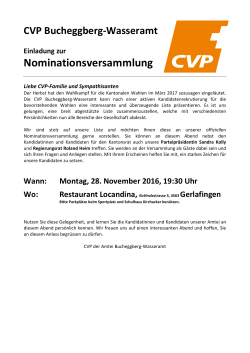 Nominationsversammlung - Die CVP