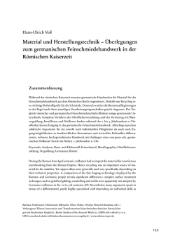 Material und Herstellungstechnik – Überlegungen zum