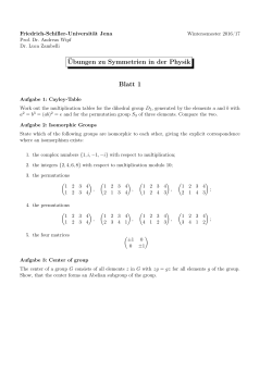 Übungen zu Symmetrien in der Physik Blatt 1 - Friedrich
