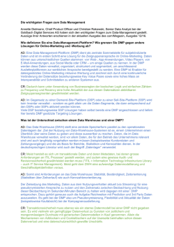 Die wichtigsten Fragen zum Data Management Annette Dielmann
