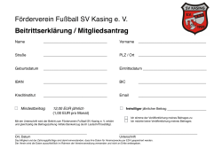 Förderverein Fußball SV Kasing e. V. Beitrittserklärung