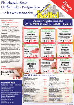 Wochen Flyer KW 47-48 - Fleischerei Kettel Gerolstein / Eifel