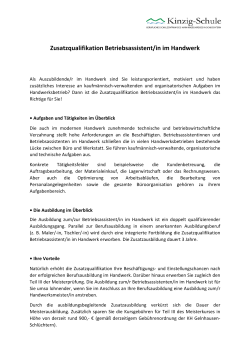 Informationen f&uuml;r Auszubildende - Kinzig