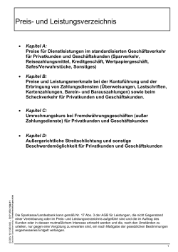 Preis- und Leistungsverzeichnis - Kreissparkasse Saalfeld