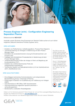 Process Engineer (w/m) - Configuration Engineering