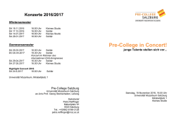 Programm - Pre-College Salzburg
