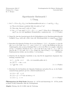 Zettel 5 - Forschungsinstitut für Diskrete Mathematik