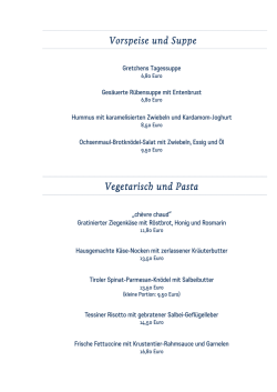 ist unsere aktuelle Speisekarte
