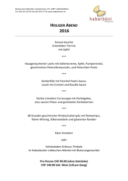 heiliger abend - Restaurant Haberb&uuml;ni