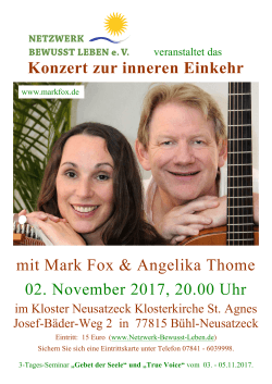 Mark Fox Konzert - Yoga-Akademie