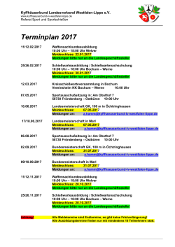 Terminplan 2017 - Landesverband Westfalen