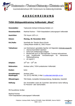 Ausschreibung - Taekwondo-Verband Schleswig