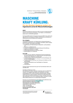 Ingenieurin (w/m) für Wasserkühlanlagen