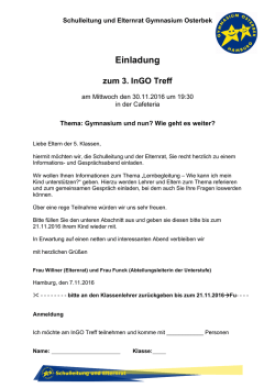 InGO Treff am 30.11.2016 um 19:30 Uhr