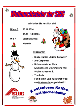 Informationen zur Mieterweihnachtsfeier