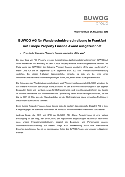 PA BUWOG_Europe Property Finance Award 2016