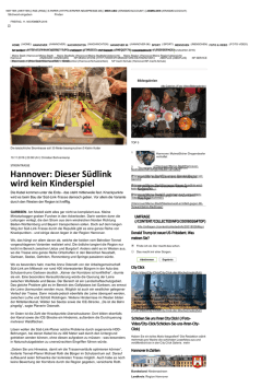 Hannover: Dieser S&uuml;dlink wird kein Kinderspiel