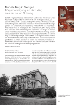 Die Villa Berg in Stuttgart Bürgerbeteiligung auf dem Weg zu einer