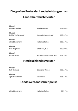 Die großen Preise der Landesleistungsschau Landesherdbuchmeister
