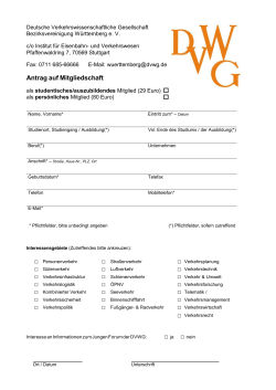 Mitgliedsantrag - Junges Forum DVWG Württemberg