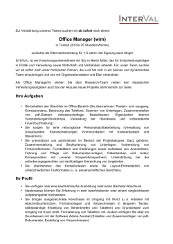 Office Manager (w/m)
