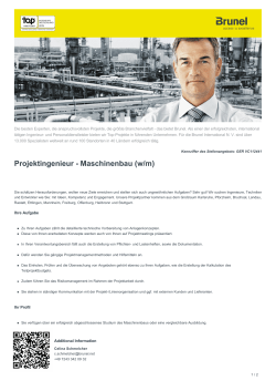 Projektingenieur - Maschinenbau Job in Karlsruhe