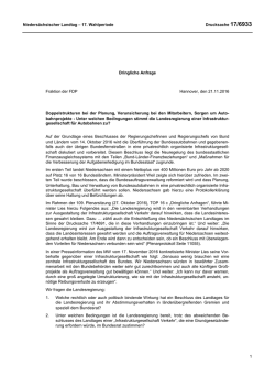 Drucksachen allgemein - Nieders&auml;chsischer Landtag