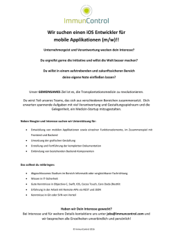iOS Entwickler - Immun Control