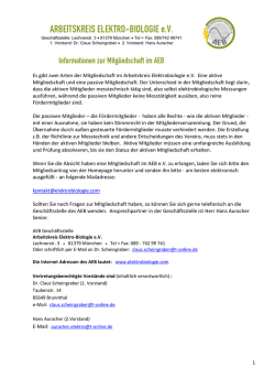 Informationen zur Mitgliedschaft im AEB e. V.