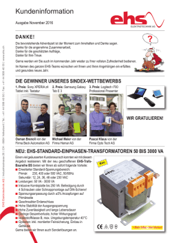 EHS NEWS November 2016 - EHS Elektrotechnik AG