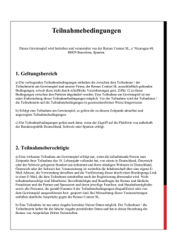 Teilnahmebedingungen